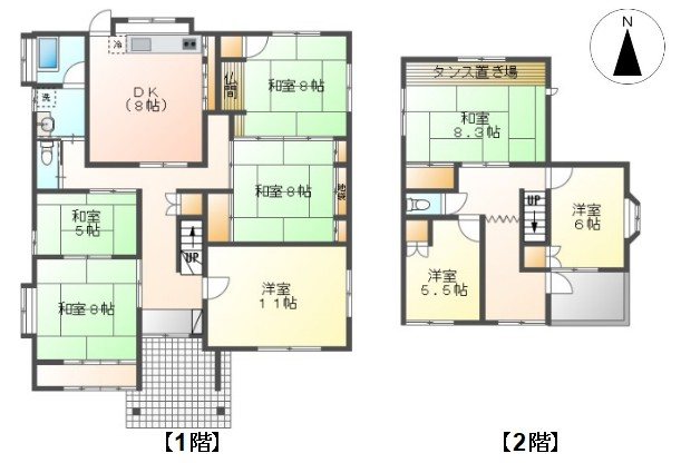 上田市下之郷　中古戸建 間取図・土地図