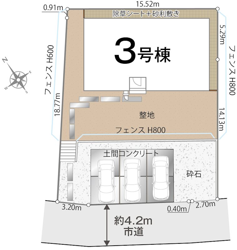 上田市芳田　新築戸建 間取図・土地図