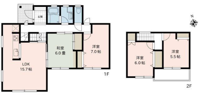 上田市上野　中古戸建 間取図・土地図