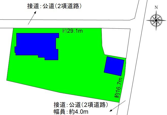 上田市上田　中古戸建 間取図・土地図