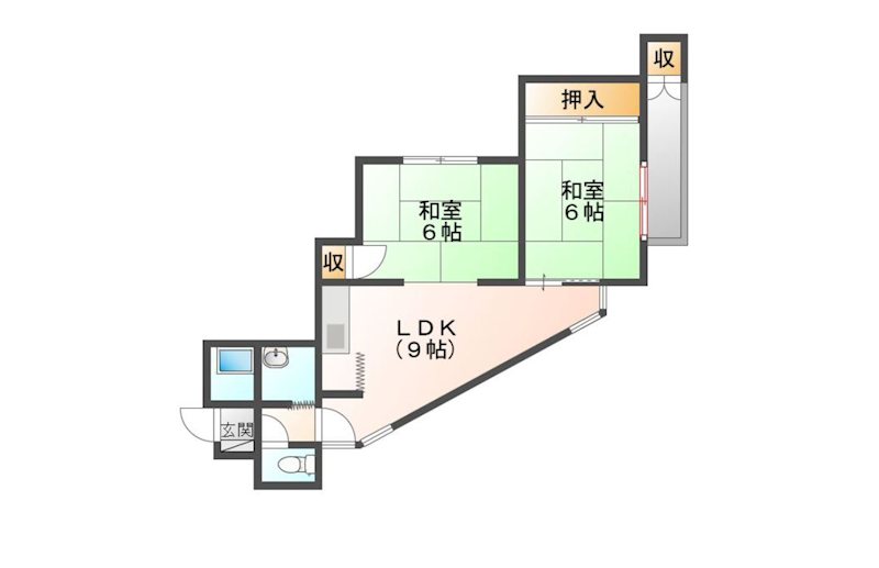 差出ハイツ　中古マンション 間取図・土地図
