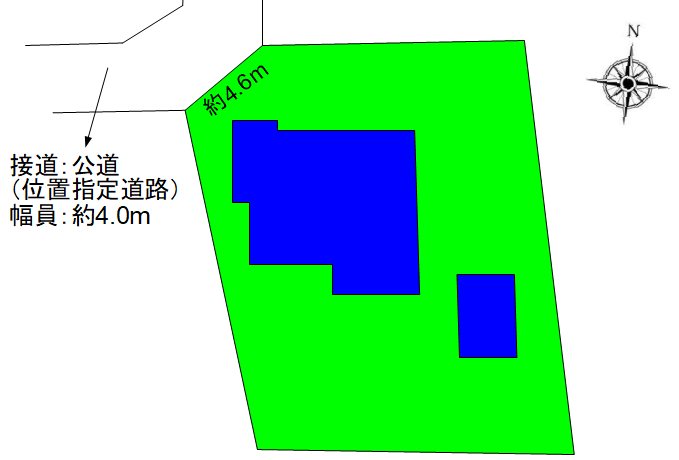 上田市生田　中古戸建 間取図・土地図