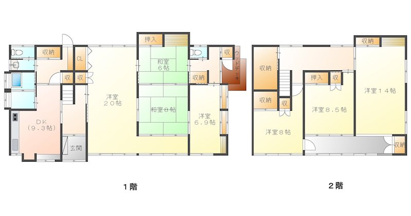 佐久市大沢　中古戸建 間取図・土地図
