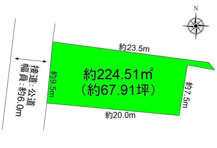 上田市蒼久保　土地 間取図・土地図