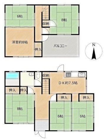 上田市大屋　中古戸建 間取図・土地図