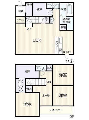 上田市下之条　中古戸建 間取図・土地図