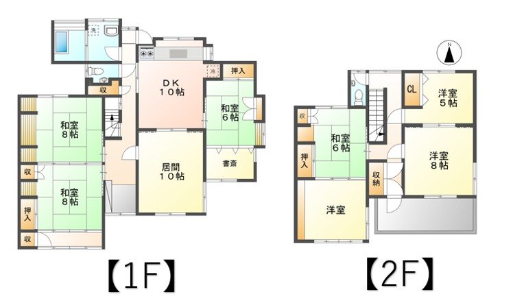 上田市塩川　中古戸建 間取図・土地図