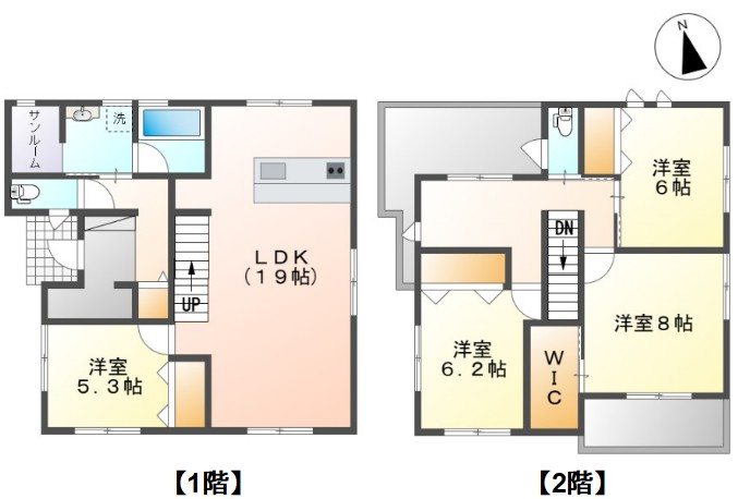 上田市古里　新築戸建 間取図・土地図