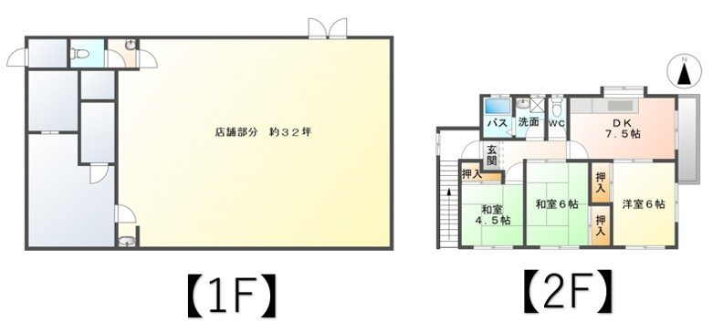 上田市西内　事業用建物 間取図・土地図