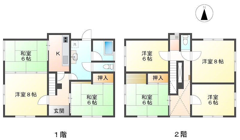 佐久市中込　中古戸建 間取図・土地図
