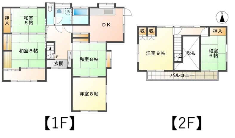 上田市塩川　中古戸建 間取図・土地図