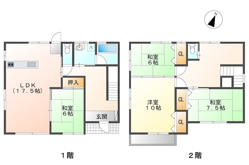 佐久市岩村田　中古戸建 間取図・土地図