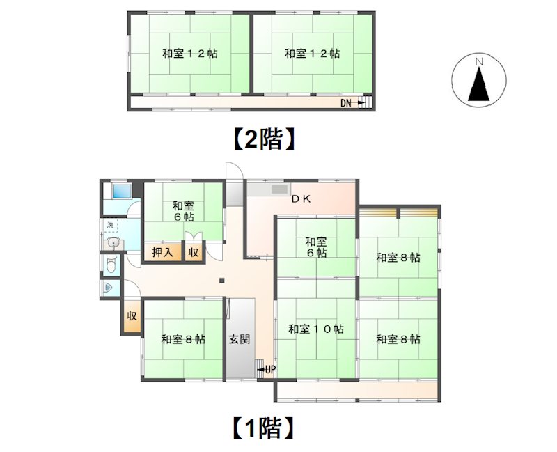 【商談中】長野市信州新町山上条　中古戸建 間取図・土地図