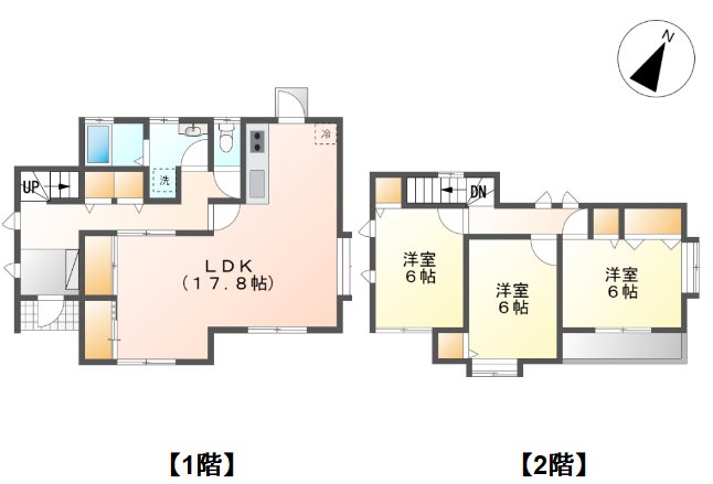 上田市生田　中古戸建 間取図・土地図