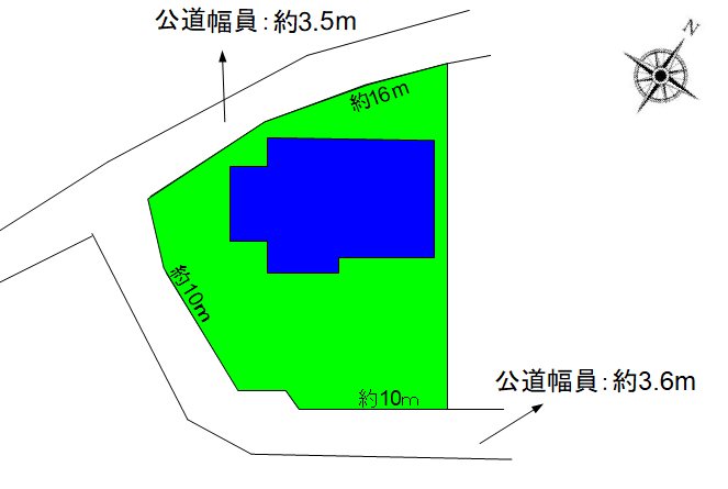 上田市生田　中古戸建 間取図・土地図