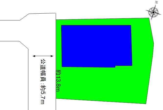 上田市古里　中古戸建 間取図・土地図