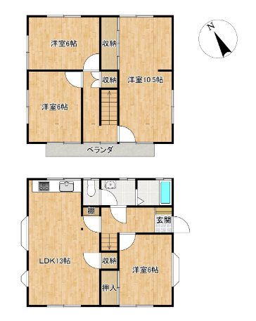上田市塩川　中古戸建 間取図・土地図