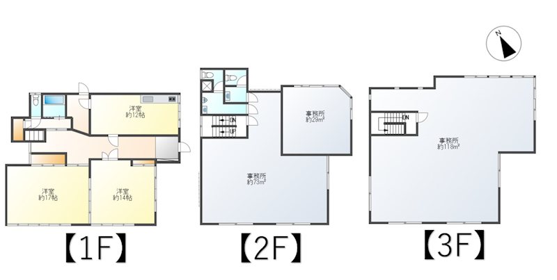 東御市県　事業用建物 間取図・土地図