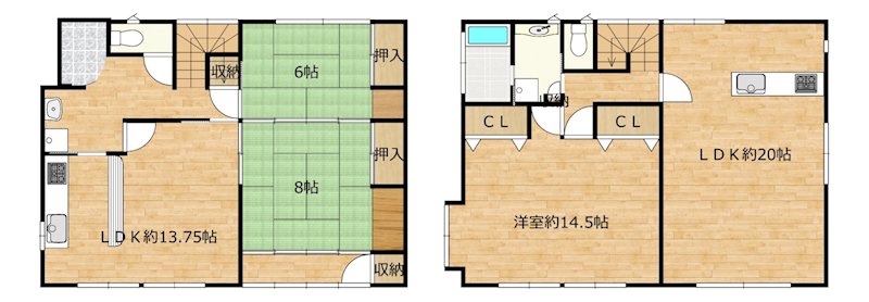長野市豊野町石　中古戸建 間取図・土地図
