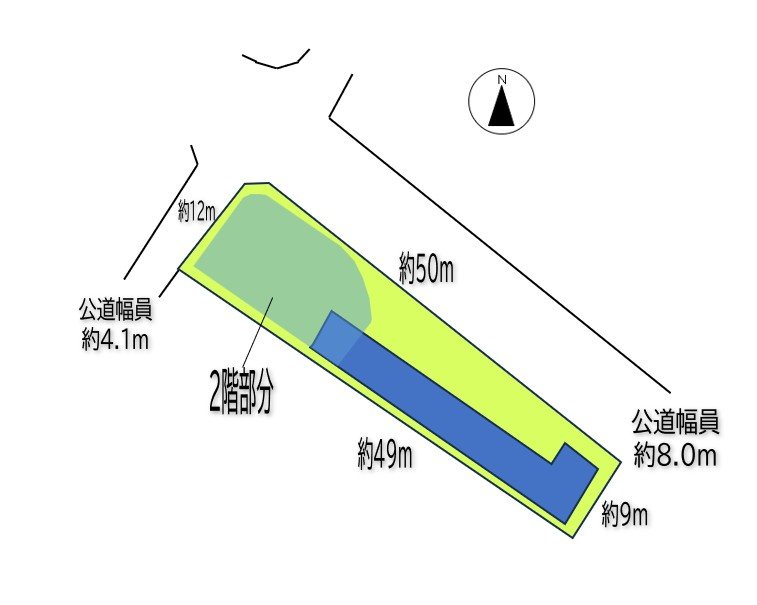 上田市岩下　事業用建物 間取図・土地図
