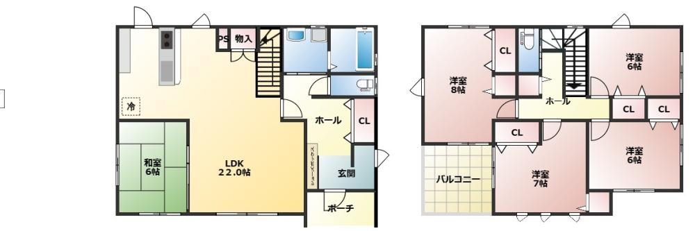 【中古住宅】那須塩原市東原 間取図・土地図