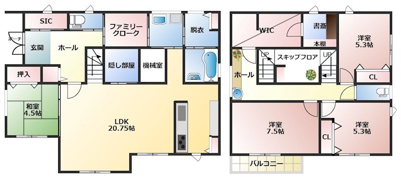 【中古住宅】YYさくら市氏家 間取図・土地図