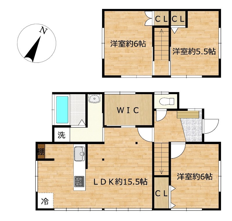 栃木県大田原市美原３丁目3322‐9 間取図・土地図