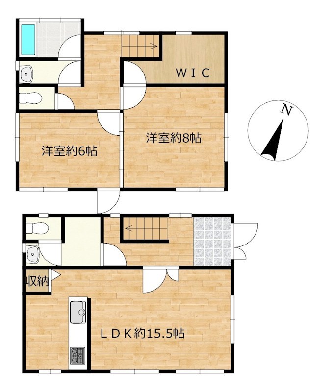栃木県大田原市中田原１５８６‐１４ 間取図・土地図