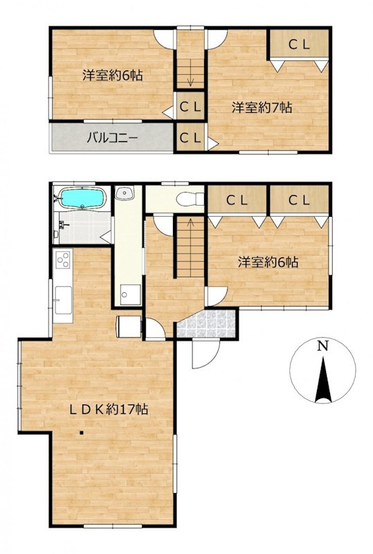 【【中古住宅】】鹿沼市千渡　戸建て 間取図・土地図