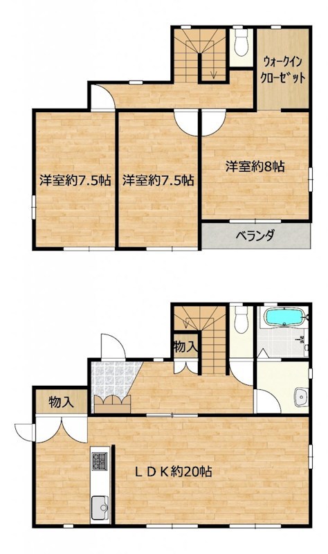 【【中古住宅】】宇都宮市江曽島町1220 間取図・土地図