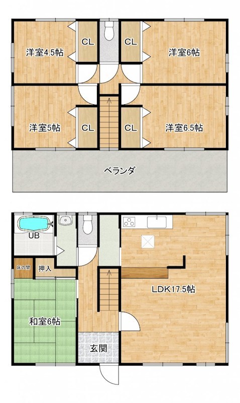 【【中古住宅】】宇都宮市御幸ヶ原町　戸建て 間取図・土地図