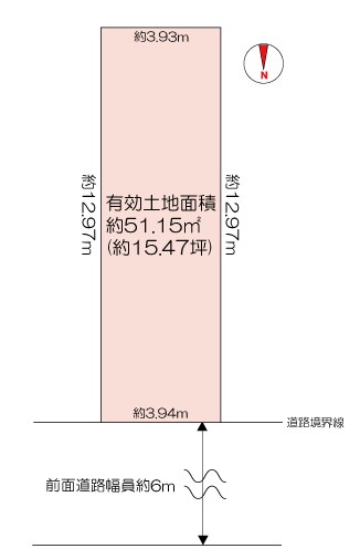 城東区東中浜1丁目売土地 間取図・土地図