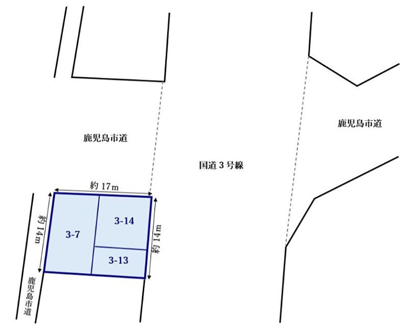 鹿児島県鹿児島市草牟田２丁目 間取図・土地図