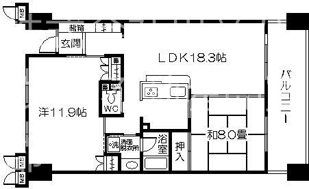 サーパス加治屋705号 間取図・土地図