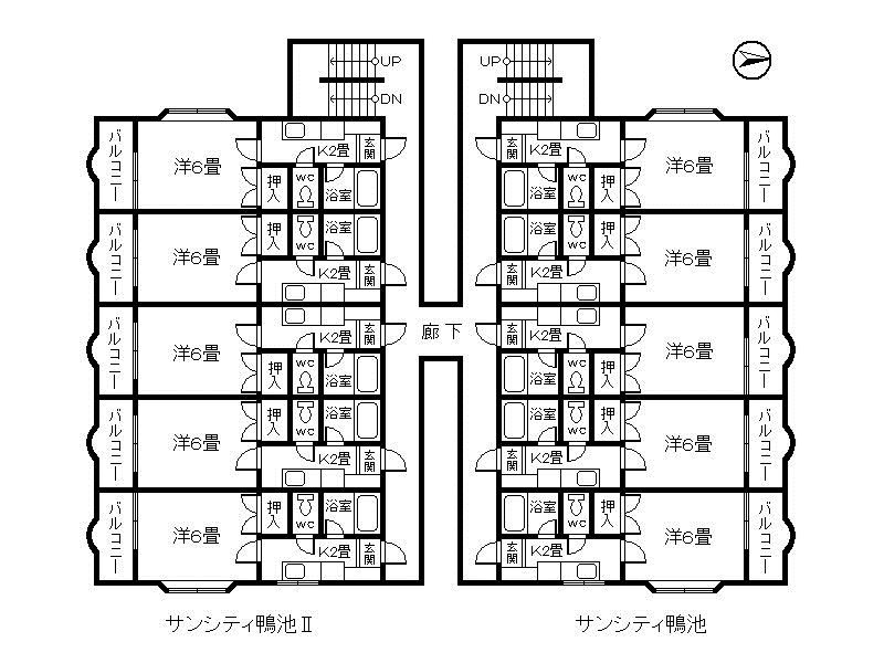 サンシティ鴨池Ⅰ・Ⅱ 間取図・土地図