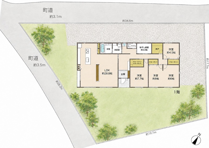 長野県北佐久郡軽井沢町長倉 間取図・土地図