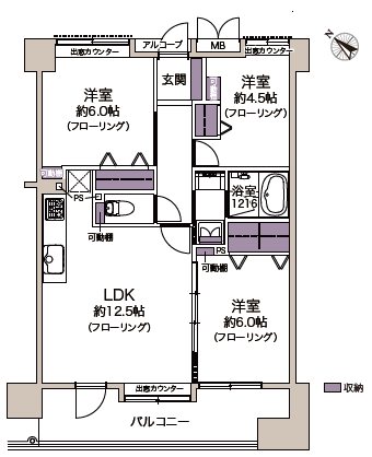 イトーピア与野ステーションコート 間取図・土地図