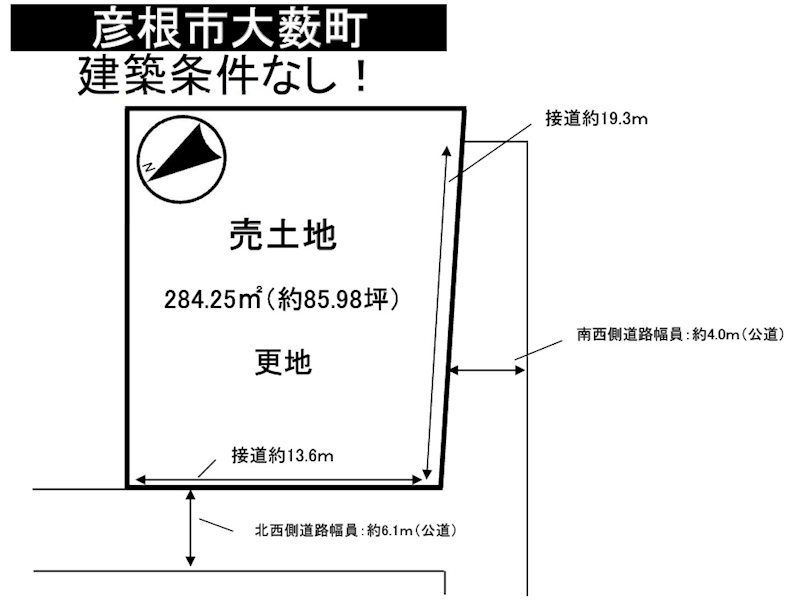 彦根市大藪町売地 区画図