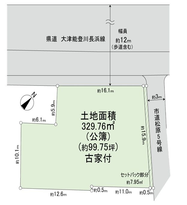 彦根市松原１丁目売地 間取図・土地図