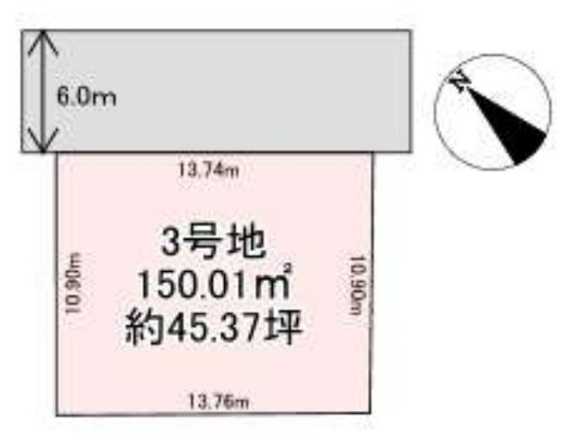 彦根市川瀬馬場町売地　3号地 間取図・土地図