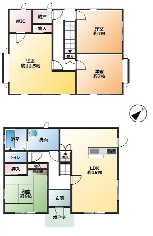 彦根市日夏町中古戸建 間取図・土地図