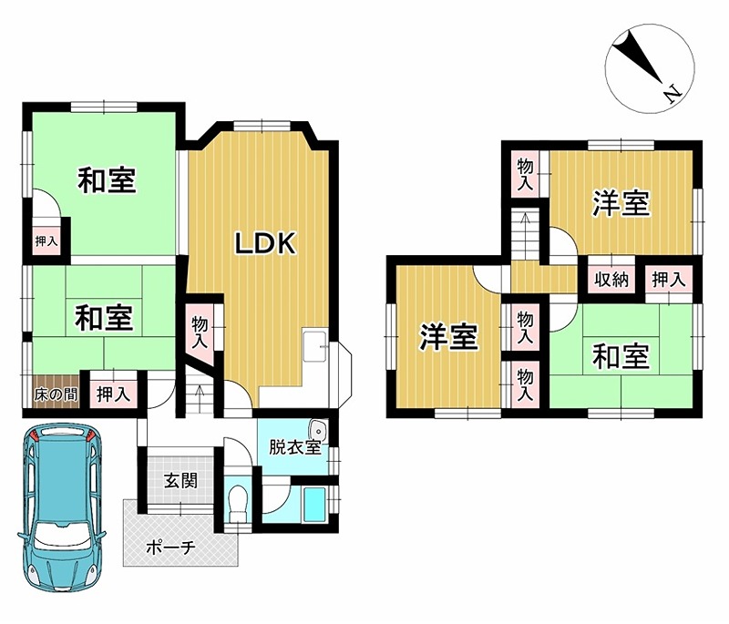 彦根市蓮台寺町中古戸建 間取図・土地図
