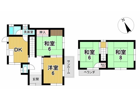 彦根市西今町中古戸建 間取図・土地図