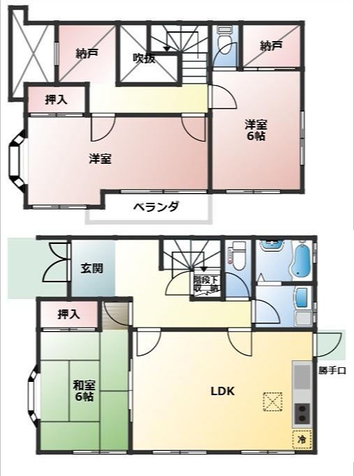 彦根市原町中古戸建 間取図・土地図