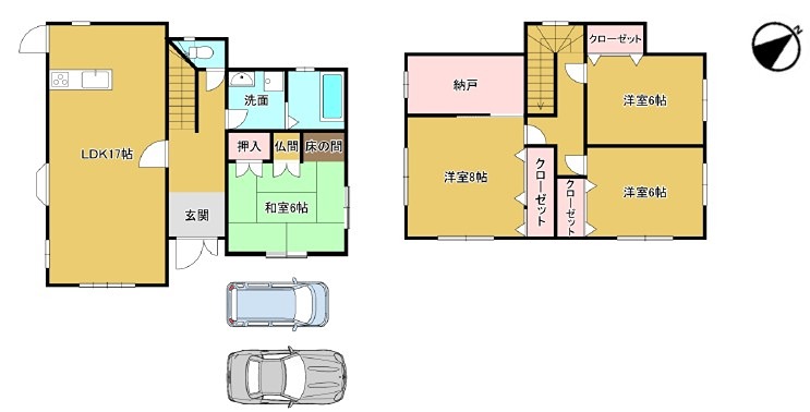 彦根市地蔵町中古戸建 間取図・土地図