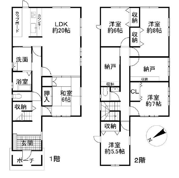 彦根市京町３丁目中古戸建 間取図・土地図