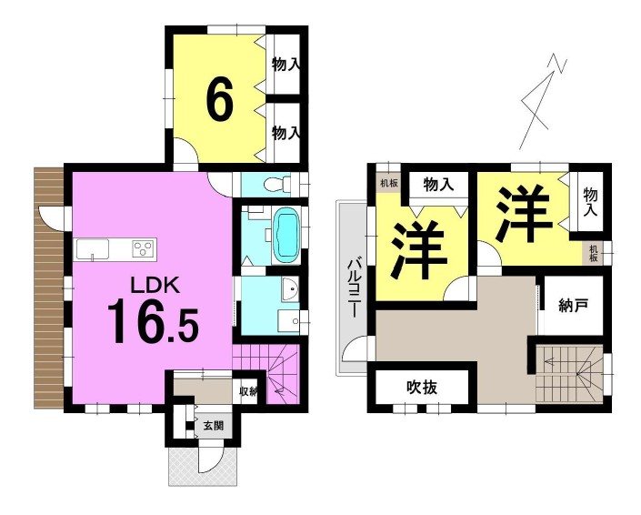 彦根市西今町中古戸建 間取図・土地図