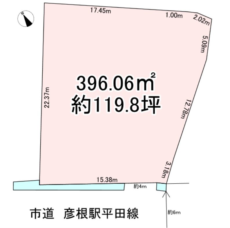 彦根市平田町売地 間取図・土地図