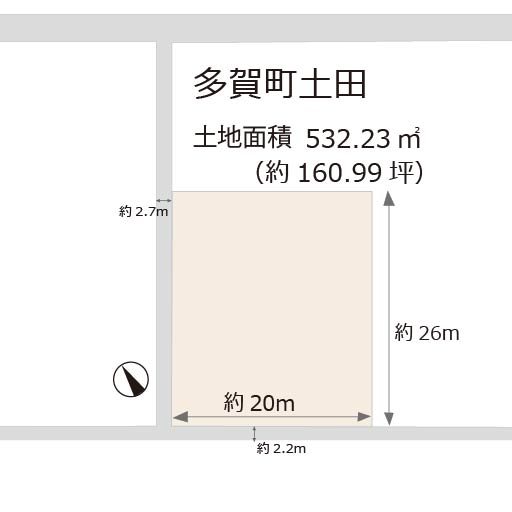 多賀町土田字売土地 間取図・土地図