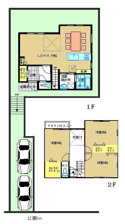 多摩市南野2丁目新築戸建て　B棟 間取り図